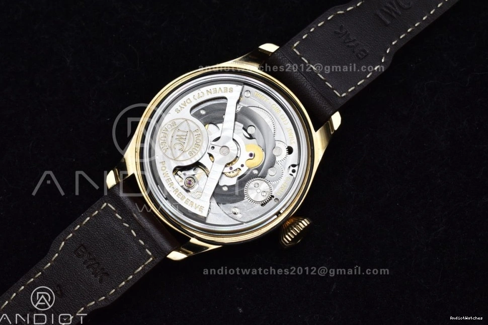 on Dial ZF IW501005 Leather Minimalist Strap Best Real Brown Big A 519 Bronze Black Edition 1:1 Pilot 0407